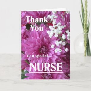 Thank You to a special Nurse-Pink Floral Card