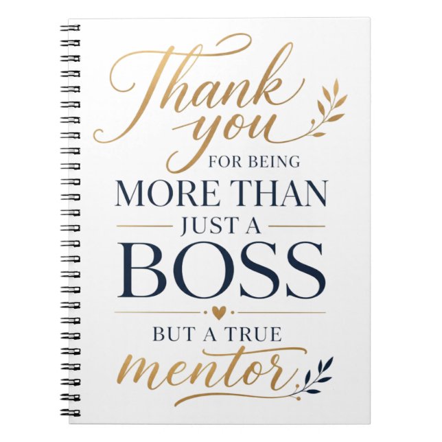 Thank You to an Amazing Boss Notebook (Front)