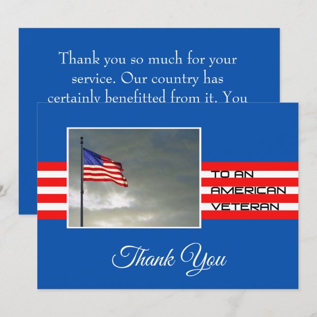 Thank You to an American Veteran Card (Front/Back)
