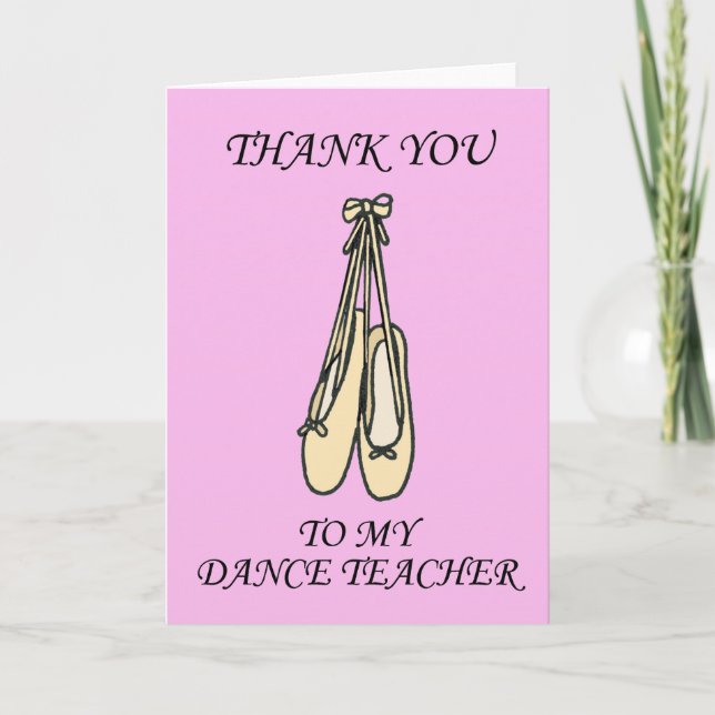 Thank You to Dance Teacher Ballet Shoes Card (Front)