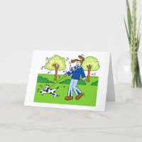 Thank You to Female Dog Walker, Cartoon.