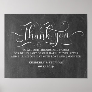 Thank You To Friends and Family Wedding Sign