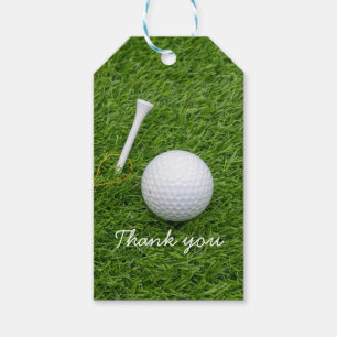 Thank you to golfer with golf ball and tee gift tags
