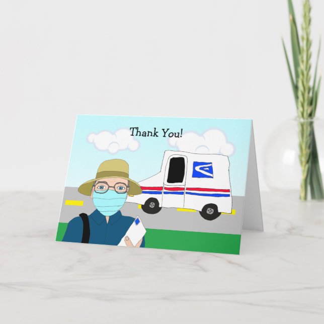 Thank you to Mail Men or Mail Ladies Card (Front)