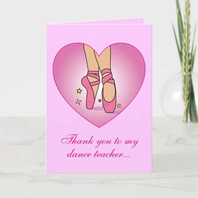 Thank you to my Dance Teacher: Ballet Shoes Card (Front)