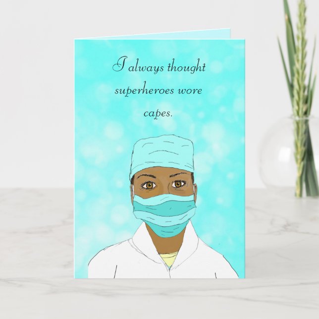 Thank you to My Hero, Nurse, Doctor, Caregiver Card (Front)