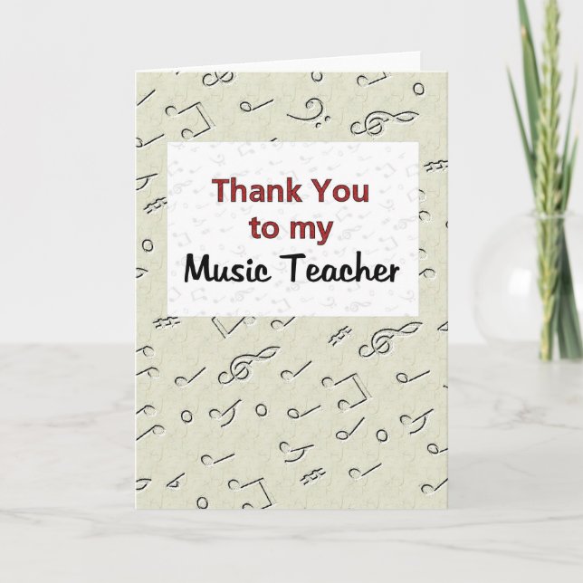 Thank You to my Music Teacher (Front)
