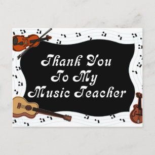 Thank You To My Music Teacher Postcard