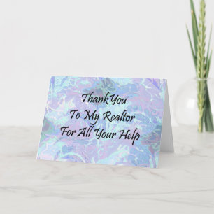Thank You To My Realtor For All Your Help Card