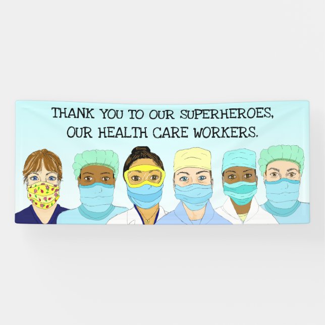 Thank you to our Health Care Workers Superheroes Banner (Horizontal)
