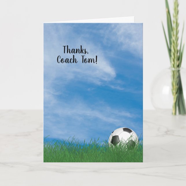 thank you to soccer coach card (Front)