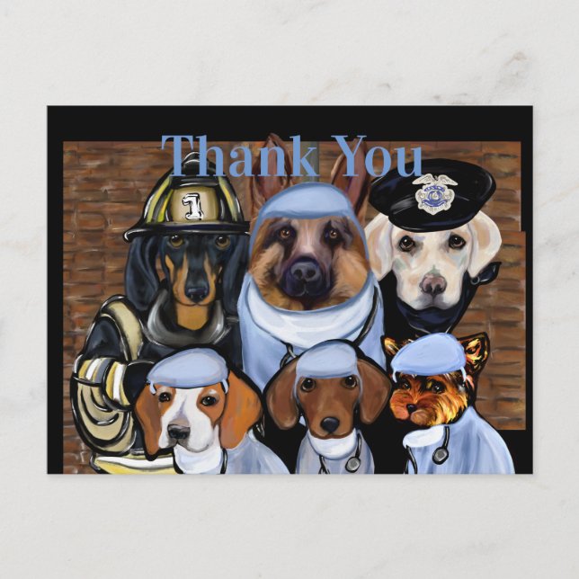 THANK YOU TO THE DOCTORS NURSES&FIRST RESPONDERS HOLIDAY POSTCARD (Front)