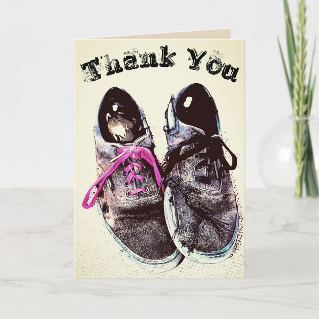 Thank You Torn Shoes Card (Front)