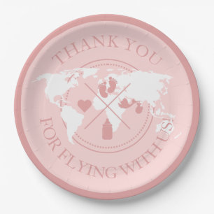 Thank you Travel Baby Shower Modern Decor Paper Plate