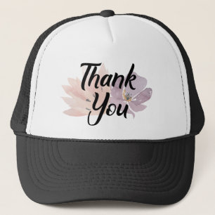 Thank You Trendy Floral Trucker Hat