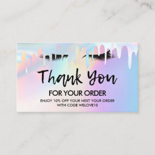 Thank you Trendy Holographic instagram Discount Business Card