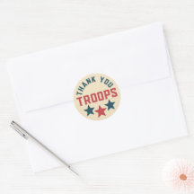 Thank You Troops Envelope Seal Sticker