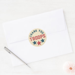 Thank You Troops Envelope Seal Sticker