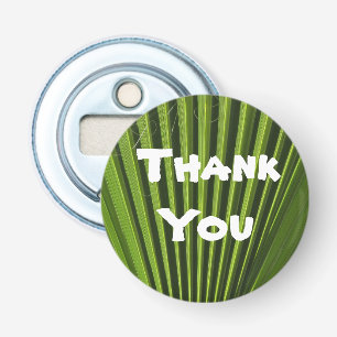 Thank You Tropical Green Palm Leaf Appreciation Bottle Opener