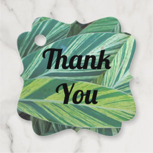 Thank You Tropical Leaves Green Island Gratitude Favour Tags