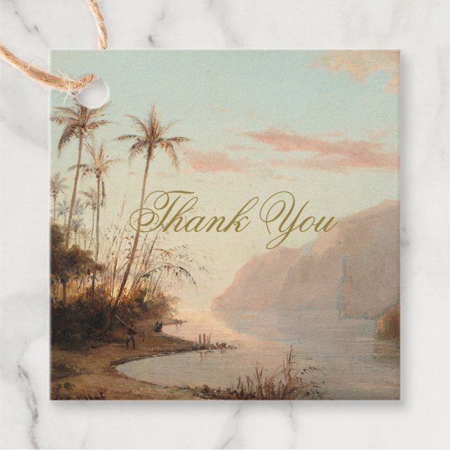 Thank You Tropical Palm  Favour Tags (Front)