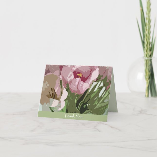 Thank You - Tulips (abstract) Card (Front)