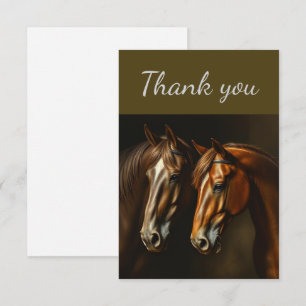 Thank You Two Horses Farm Animal Card