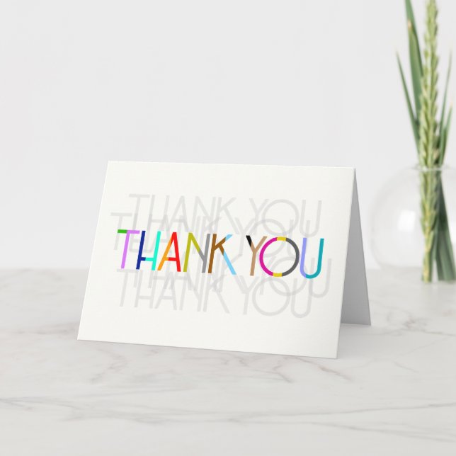 Thank You Typography Card (Colour Options!) (Front)
