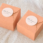 Thank you typography elegant chic blush pink classic round sticker<br><div class="desc">Thank you typography elegant chic blush pink</div>