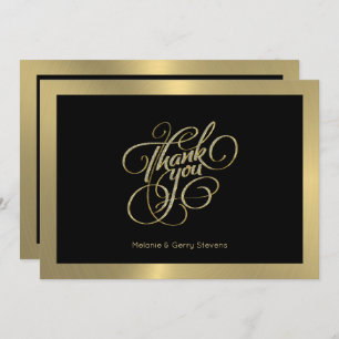 Thank you typography, gold & black background