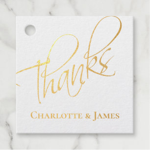 Thank You Typography Personalised Favour Tags