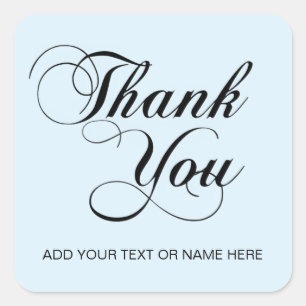 Thank you typography script square sticker