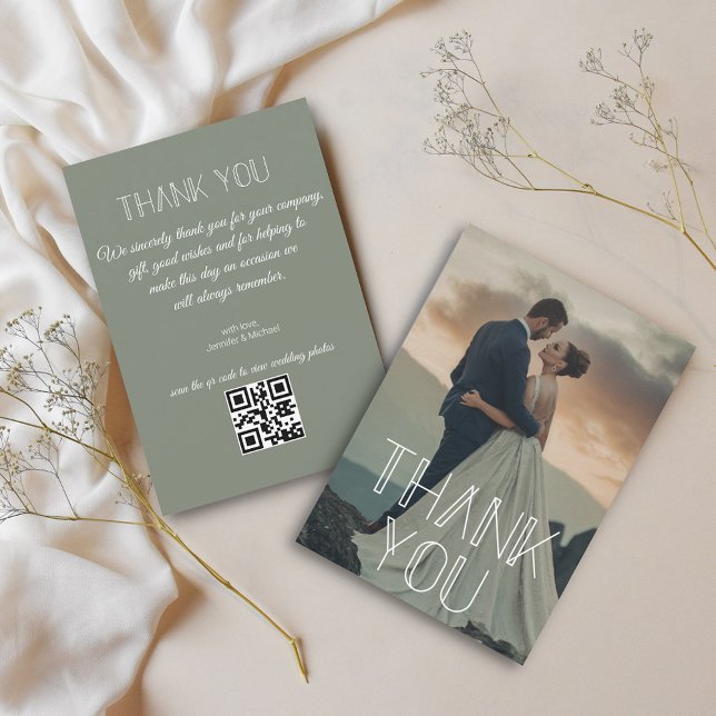 thank you typography wedding photo qr code invitation (Creator Uploaded)