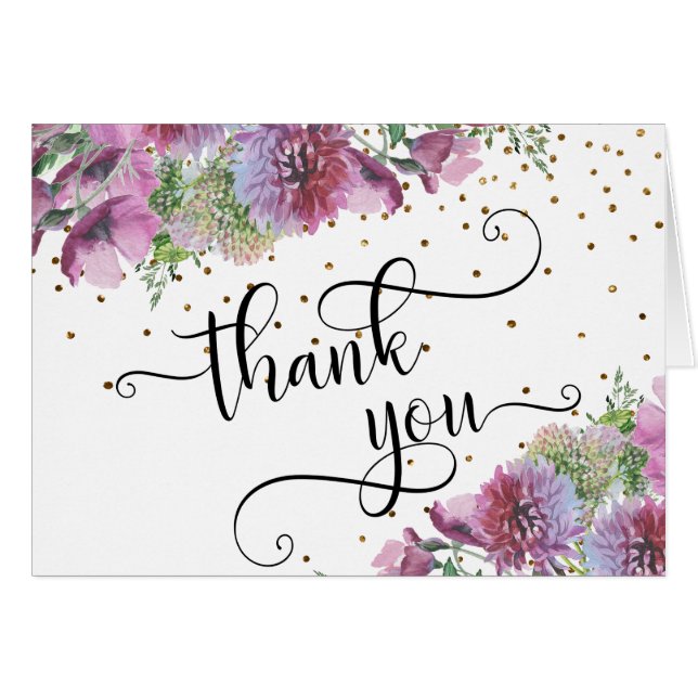 Thank You Typography, Wildflowers, Confetti (Front Horizontal)
