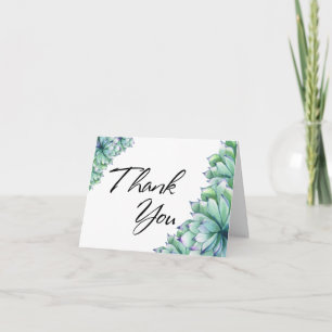 Thank You Typography with Watercolor Succulents