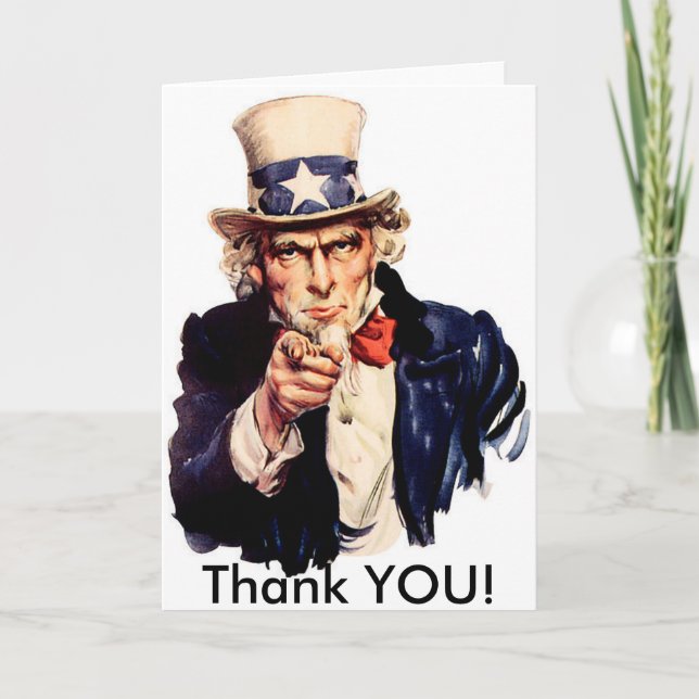 Thank You, Uncle Sam Style. You Card (Front)