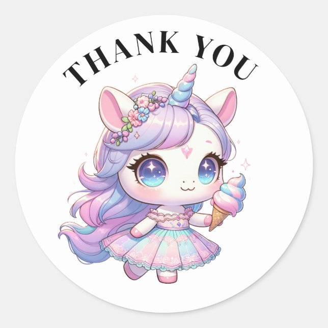 Thank you Unicorn Stickers (Front)