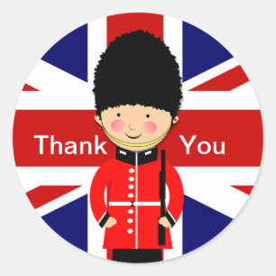 Thank You Union Jack London Theme Classic Round Sticker