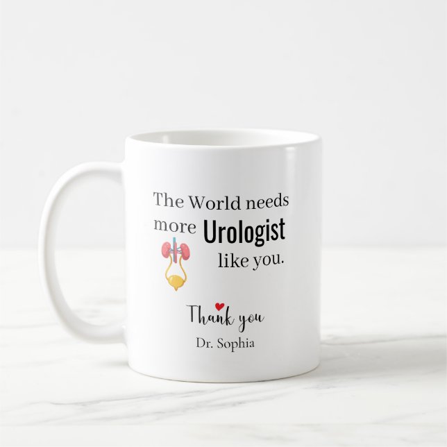 Thank You Urologist Custom Name Coffee Mug (Left)