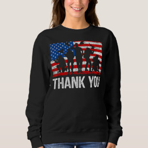Thank You Us Flag Patriotic Solider America  Memor Sweatshirt