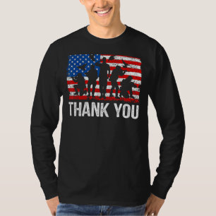 Thank You Us Flag Patriotic Solider America  Memor T-Shirt