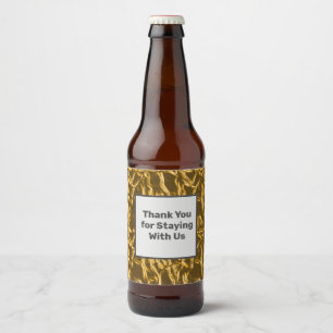 Thank You Vacation House Guest Gold Silver Welcome Beer Bottle Label