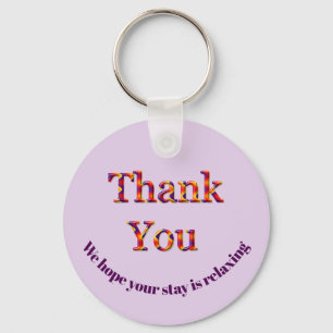 Thank You Vacation House Rental Guest Room Key Key Ring