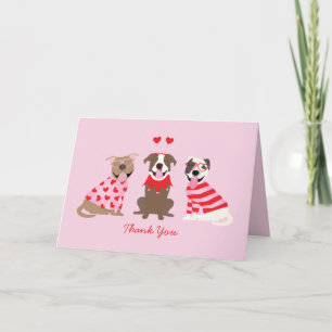 Thank You Valentines Day American Pit Bull Terrier Card