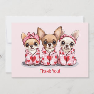 Thank You Valentines Day Chihuahua Dogs Card