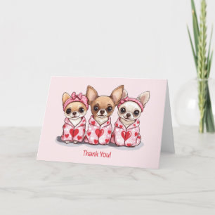 Thank You Valentines Day Chihuahua Dogs Card