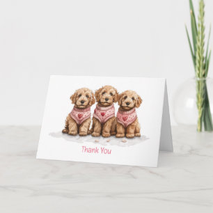 Thank You Valentines Day Goldendoodle Dogs Card