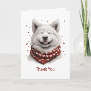 Thank You Valentines Day Samoyed Dog Card