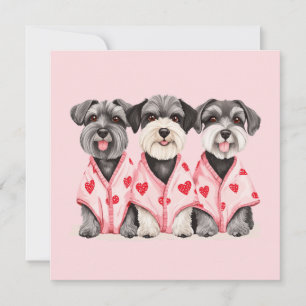 Thank You Valentines Day Schnauzer Dogs Card