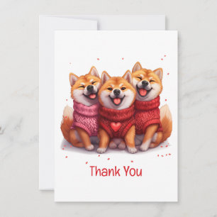 Thank You Valentines Day Shiba Inu Dogs Card